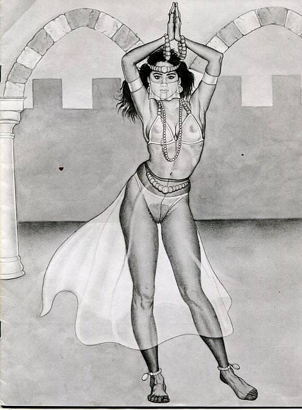 Retro pencil drawings of girls in tights